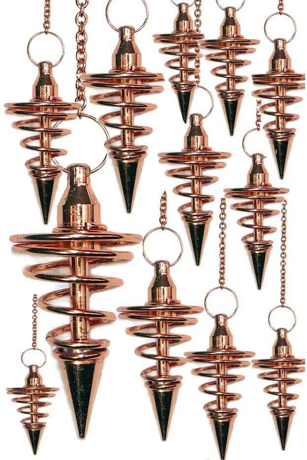 Copper Metal SPIRAL Pendulums (12 pcs)