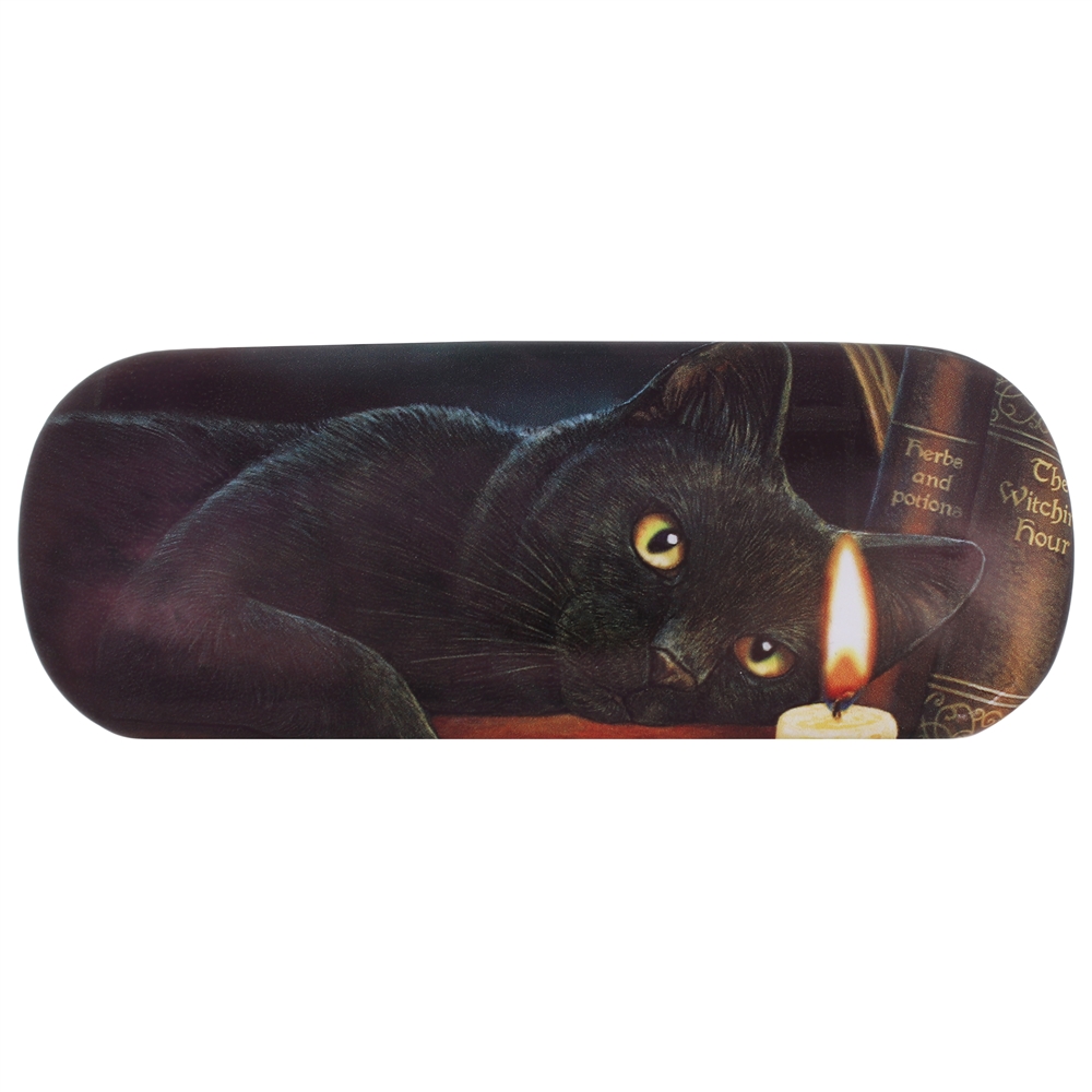 Witching Hour (Black Cat) Eye Glass Case by Lisa Parker