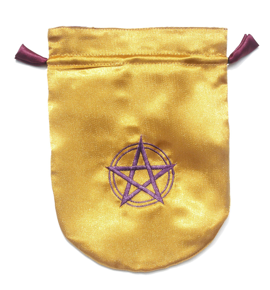 Yellow Satin Pentagram Tarot BAG