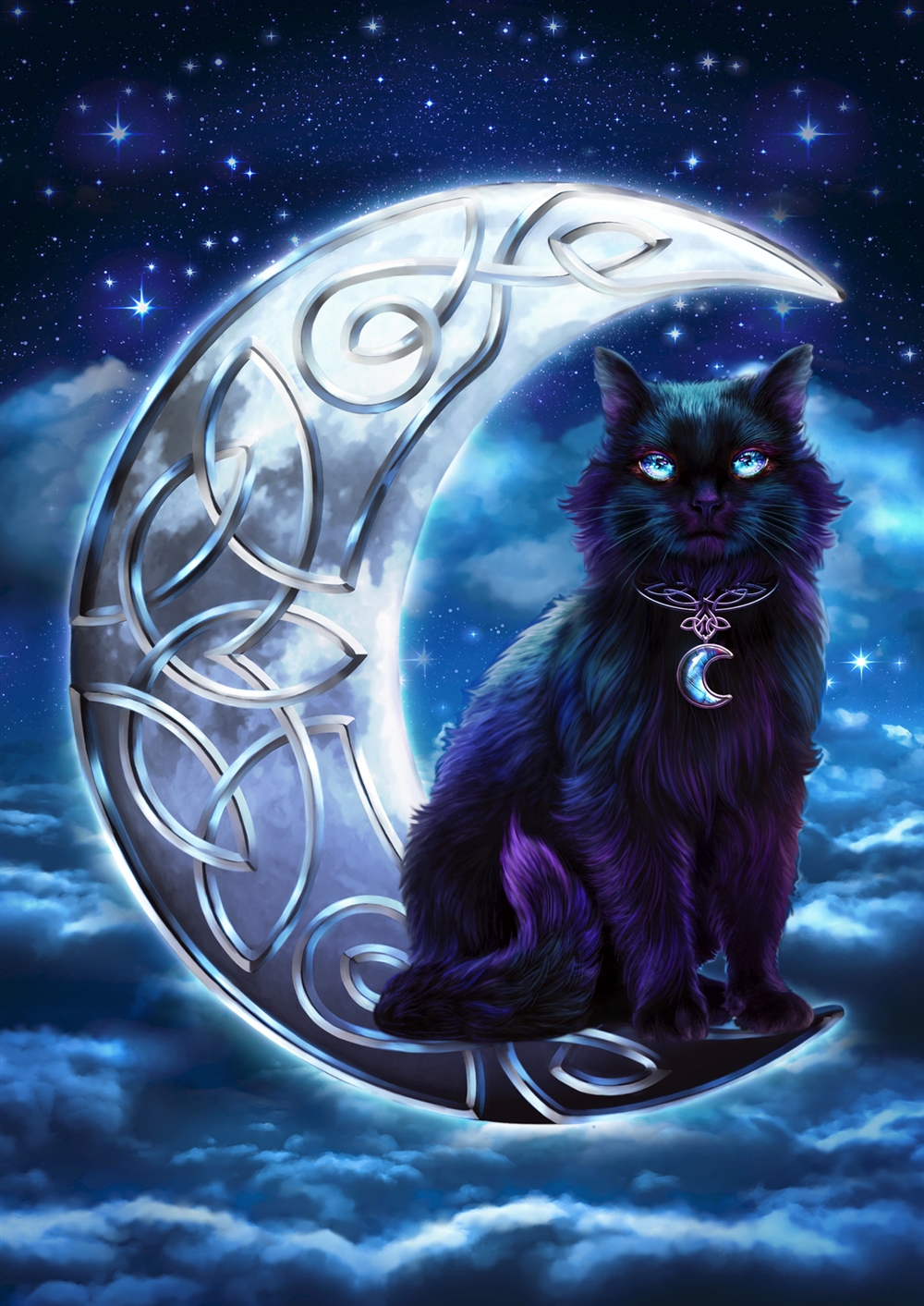 Celtic Black Cat Card - 6 pack