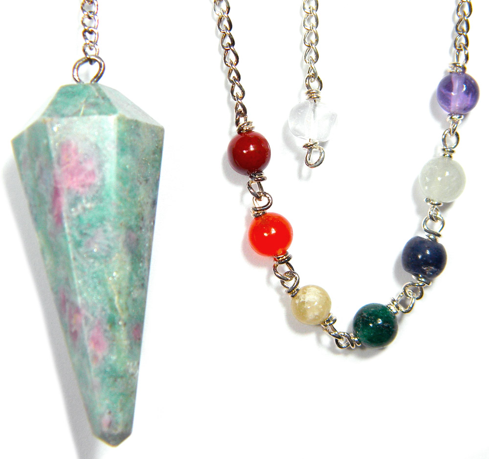 Ruby Fuchite Gemstone Pendulum