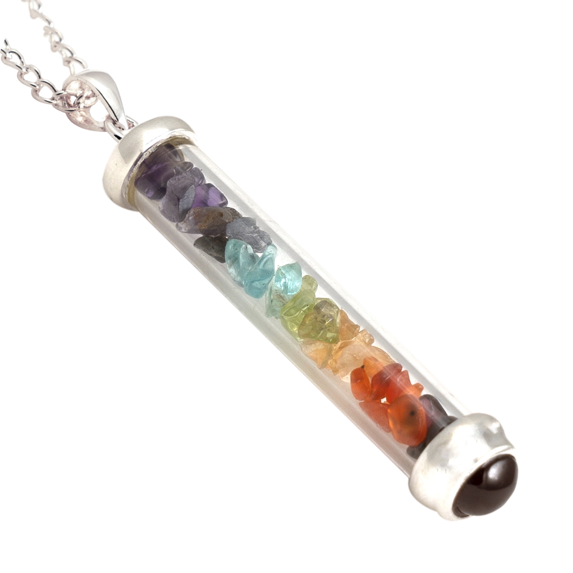 7 Colors Gem Power Vial PENDANT for Chakra Energy