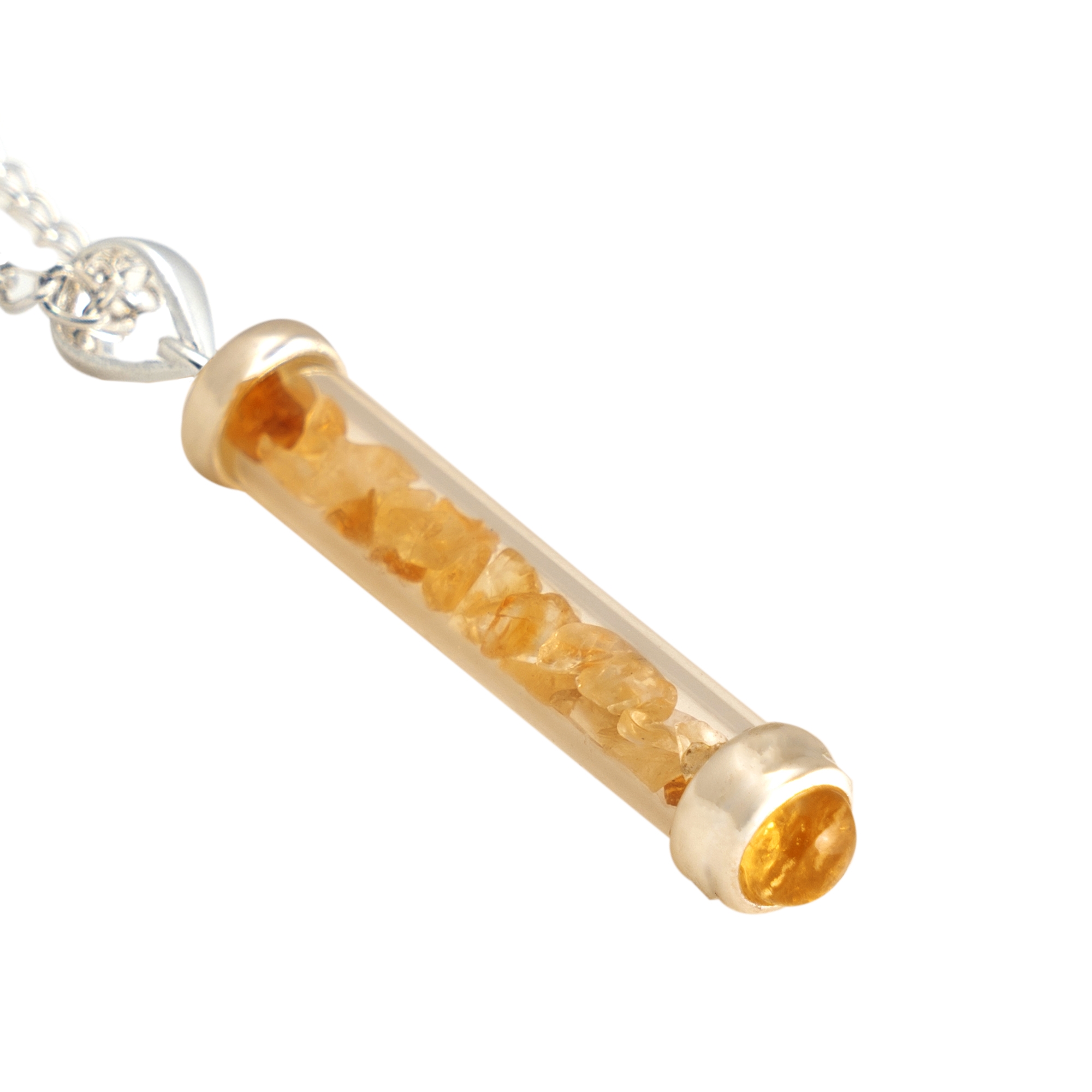 Citrine Gem Power Vial PENDANT for Abundance