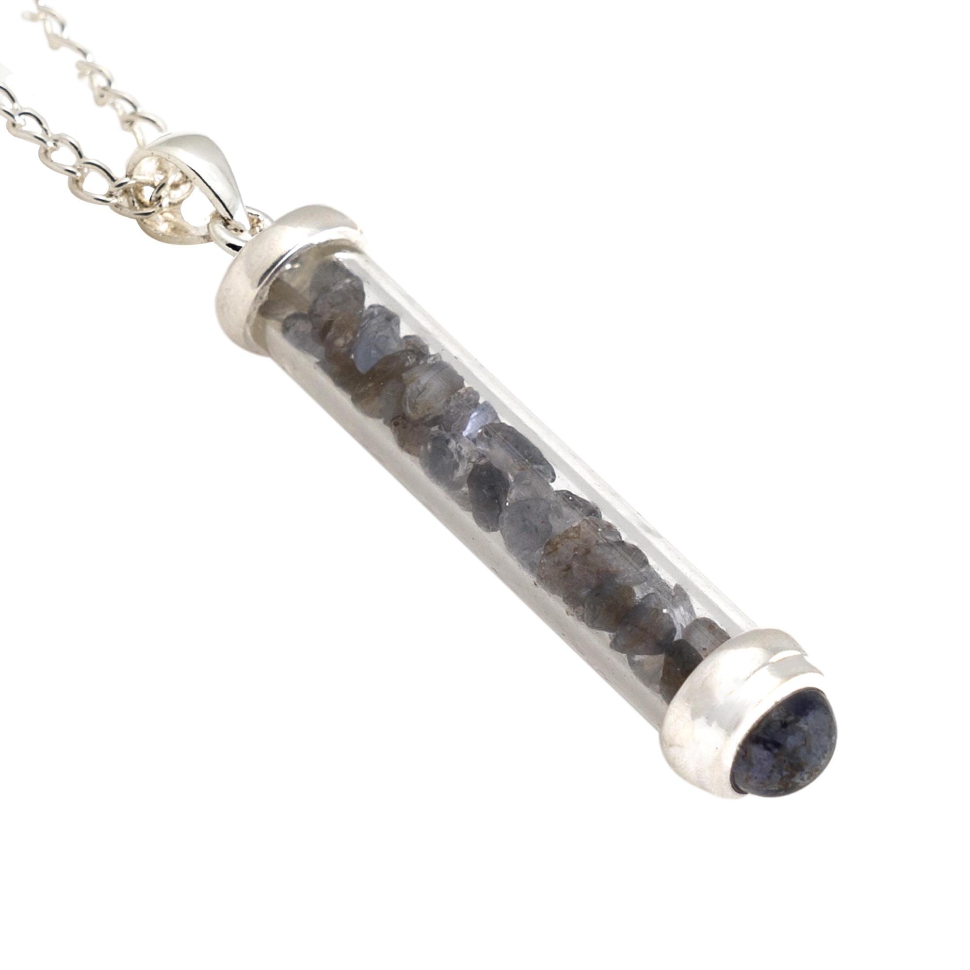 Iolite Gem Power Vial PENDANT for Balance