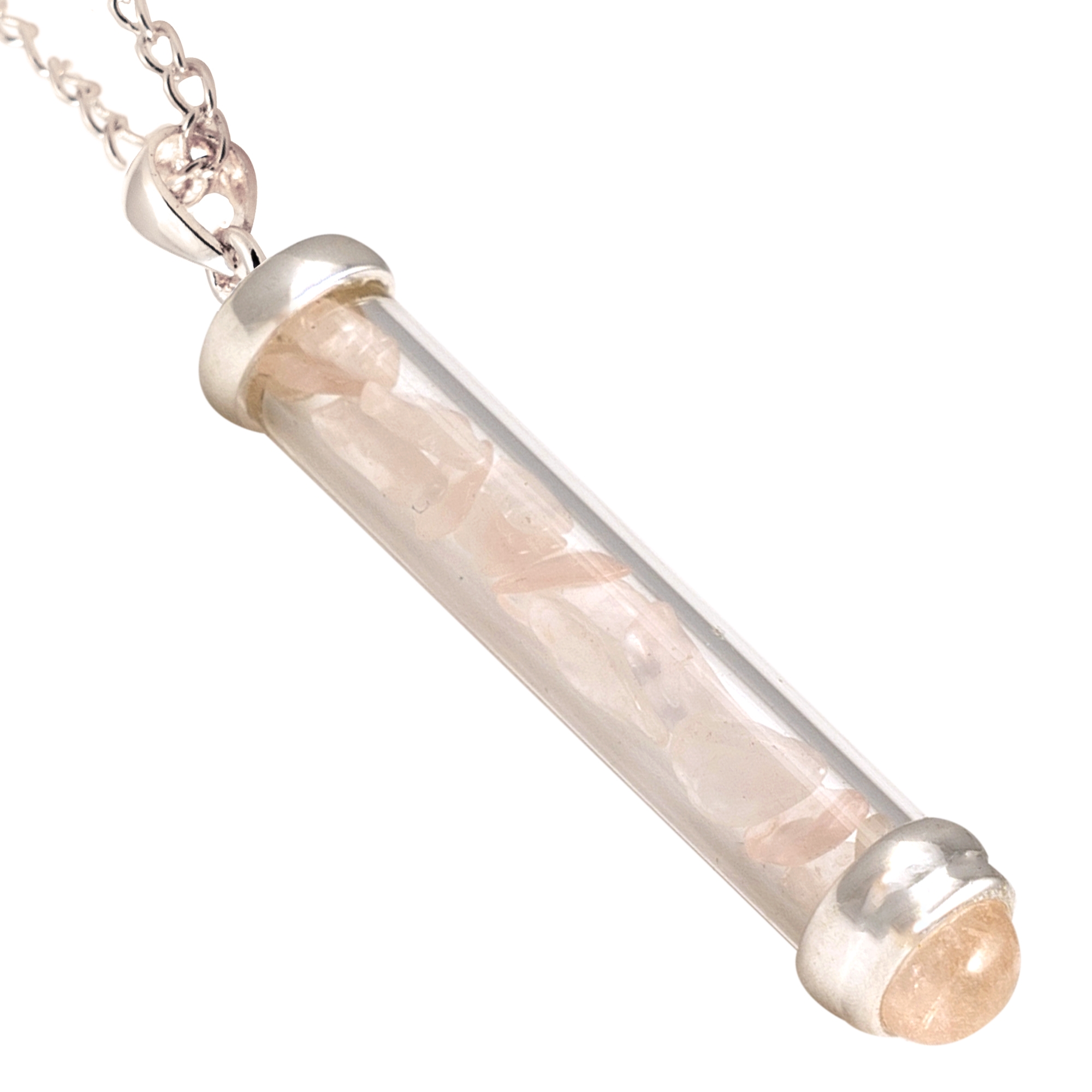 Rose Quartz Gem Power Vial PENDANT for Love