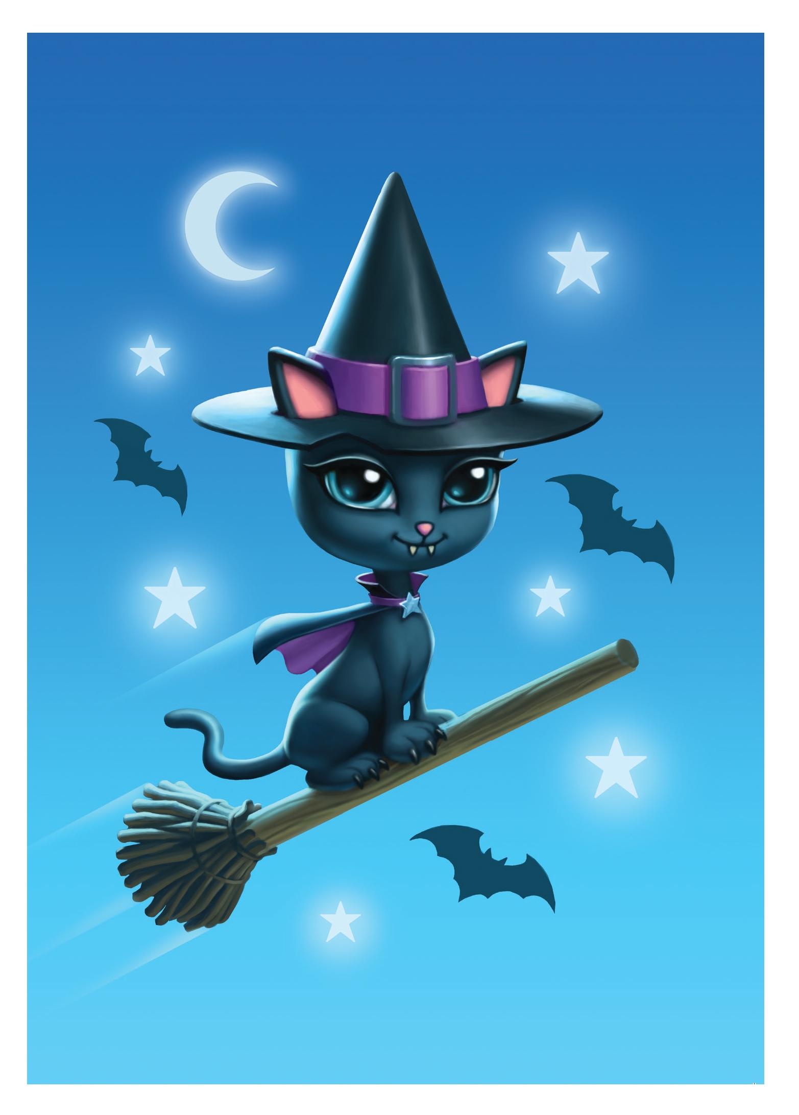 Witch Kitty Card - 6 Pack by James Ryman