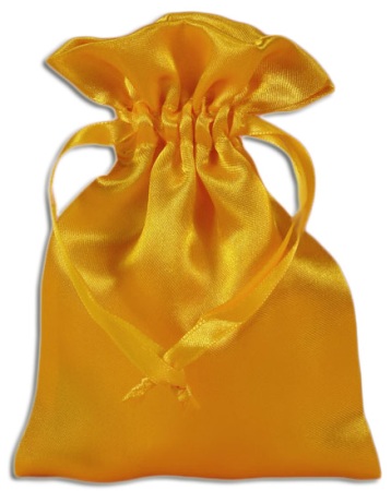 Yellow Satin Pouches (12 pcs)