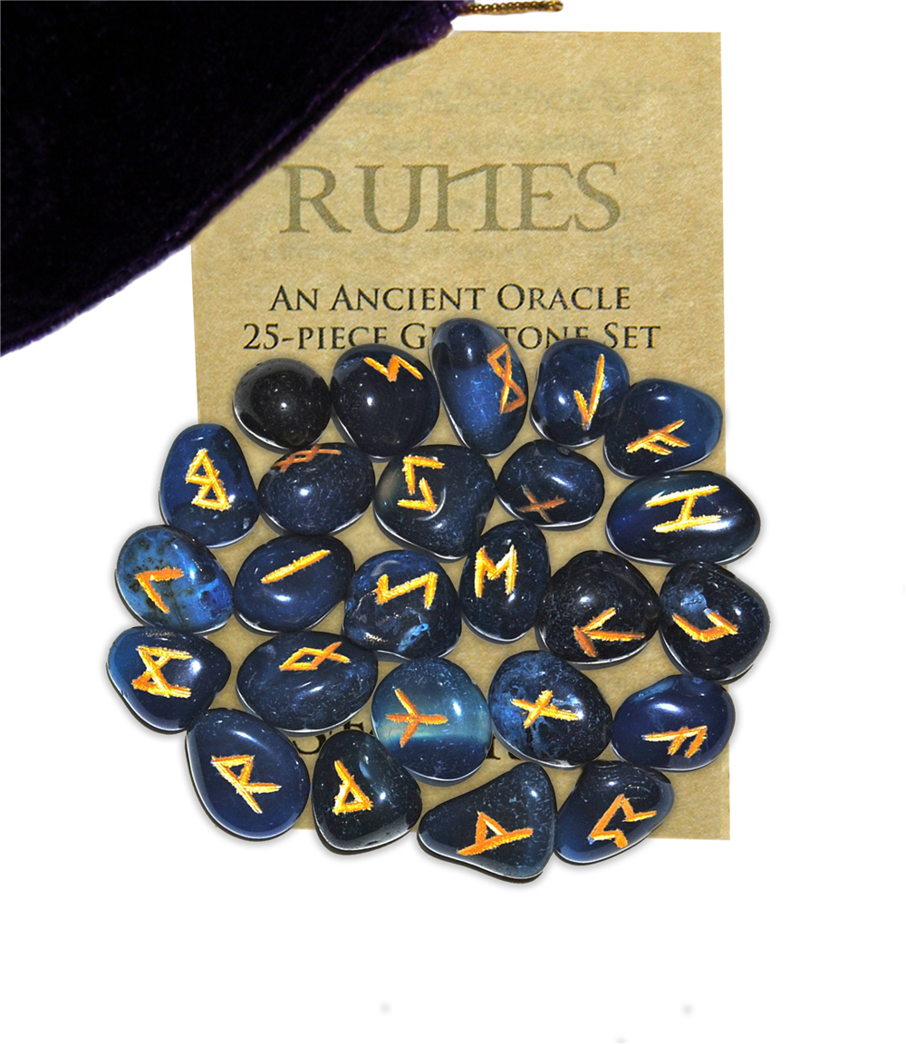 BLUE Onyx Gemstone Runes