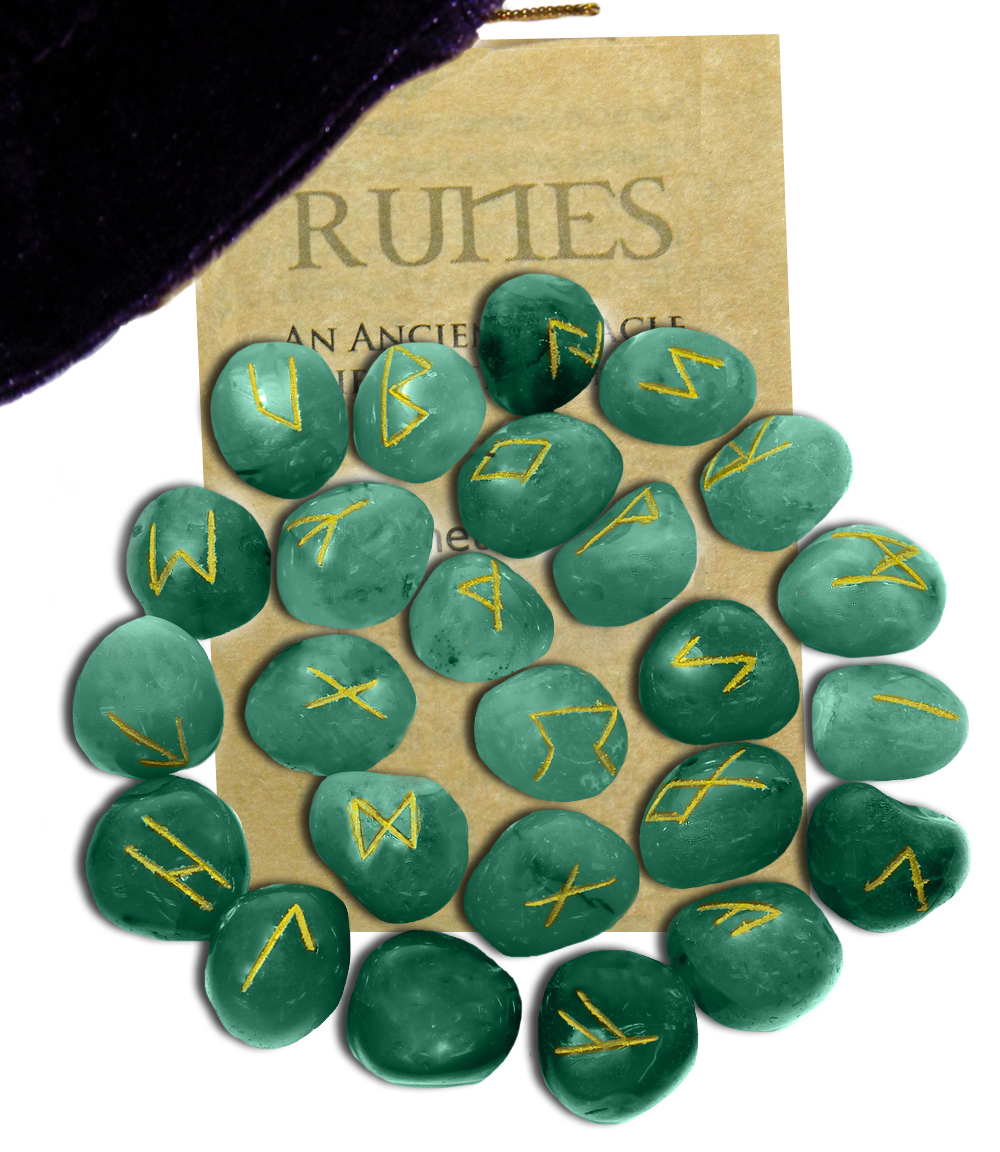 Green Aventurine Gemstone Runes