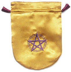 Yellow Satin Pentagram Tarot BAG