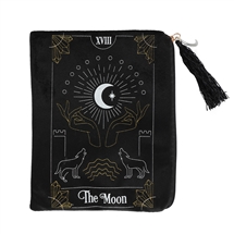 The Moon Black Velvet Zippered Tarot Card BAG