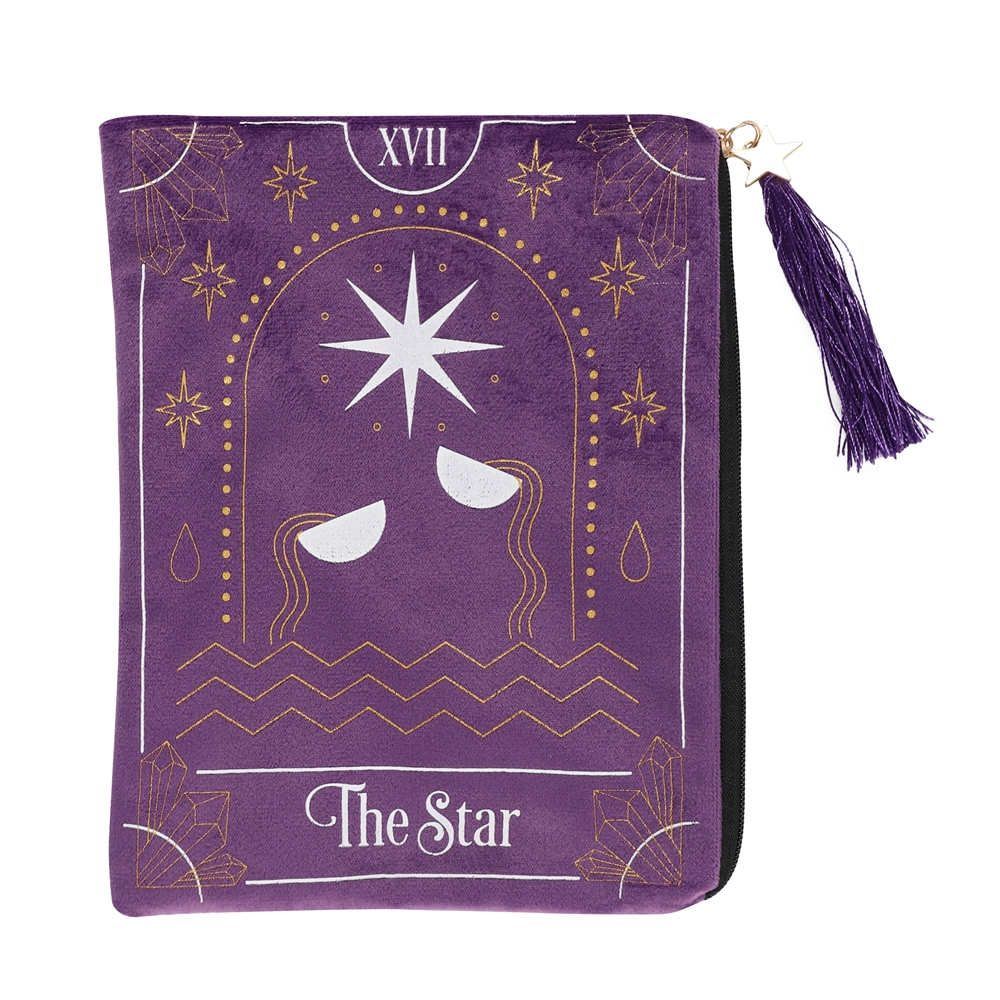 The Star Purple Velvet Zippered Tarot Card Bag