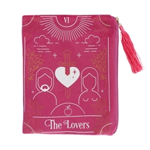 The Lovers Pink Velvet Zippered Tarot Card BAG