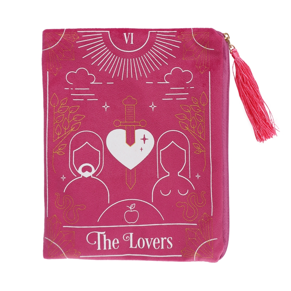 The Lovers Pink Velvet ZIPPERed Tarot Card Bag